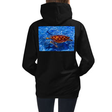 Load image into Gallery viewer, Premium Hoodie - BACK Print: Sea Turtle in Blue Water
