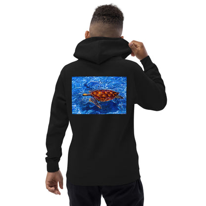 Premium Hoodie - BACK Print: Sea Turtle in Blue Water