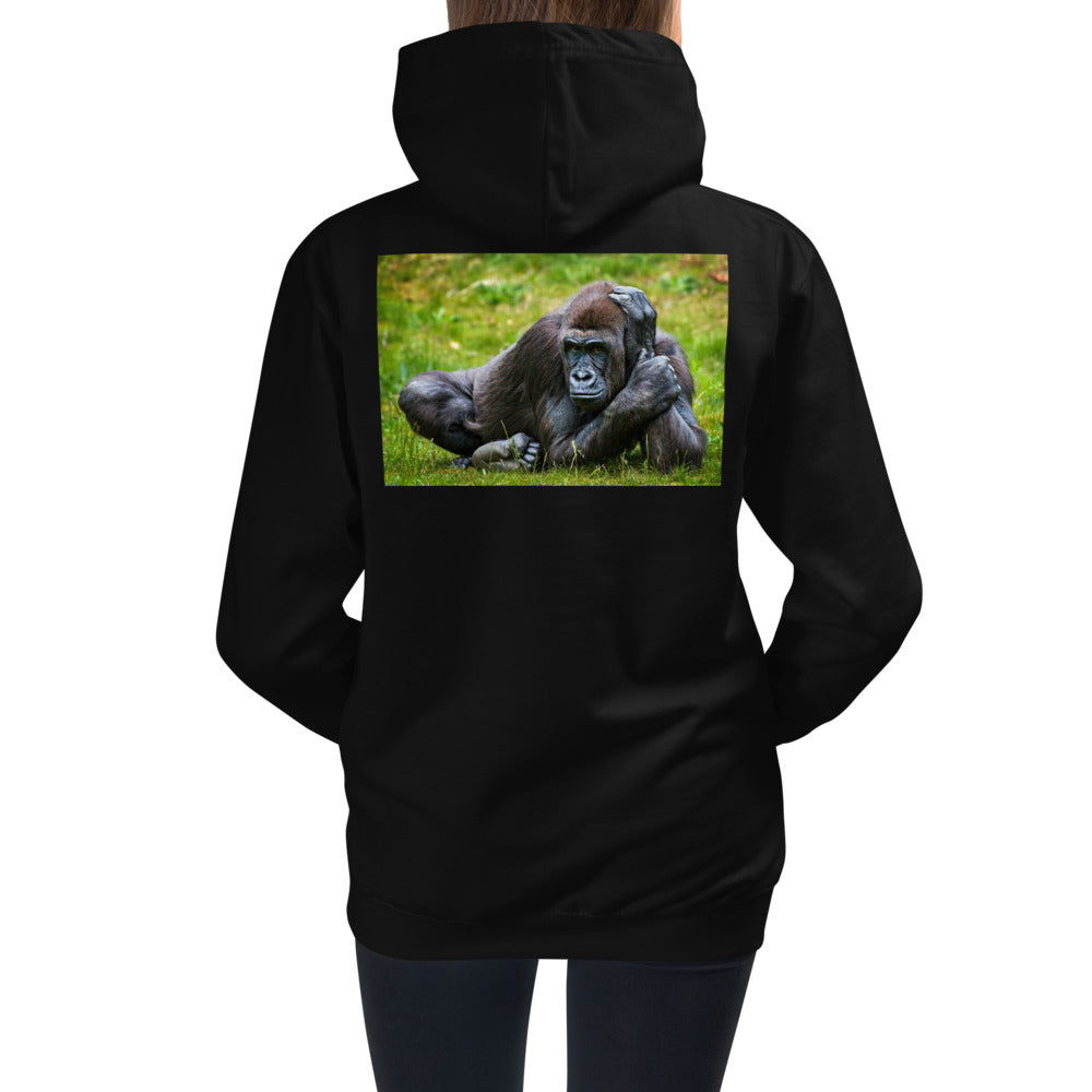 Premium Hoodie - BACK Print: Gorilla in the Grass
