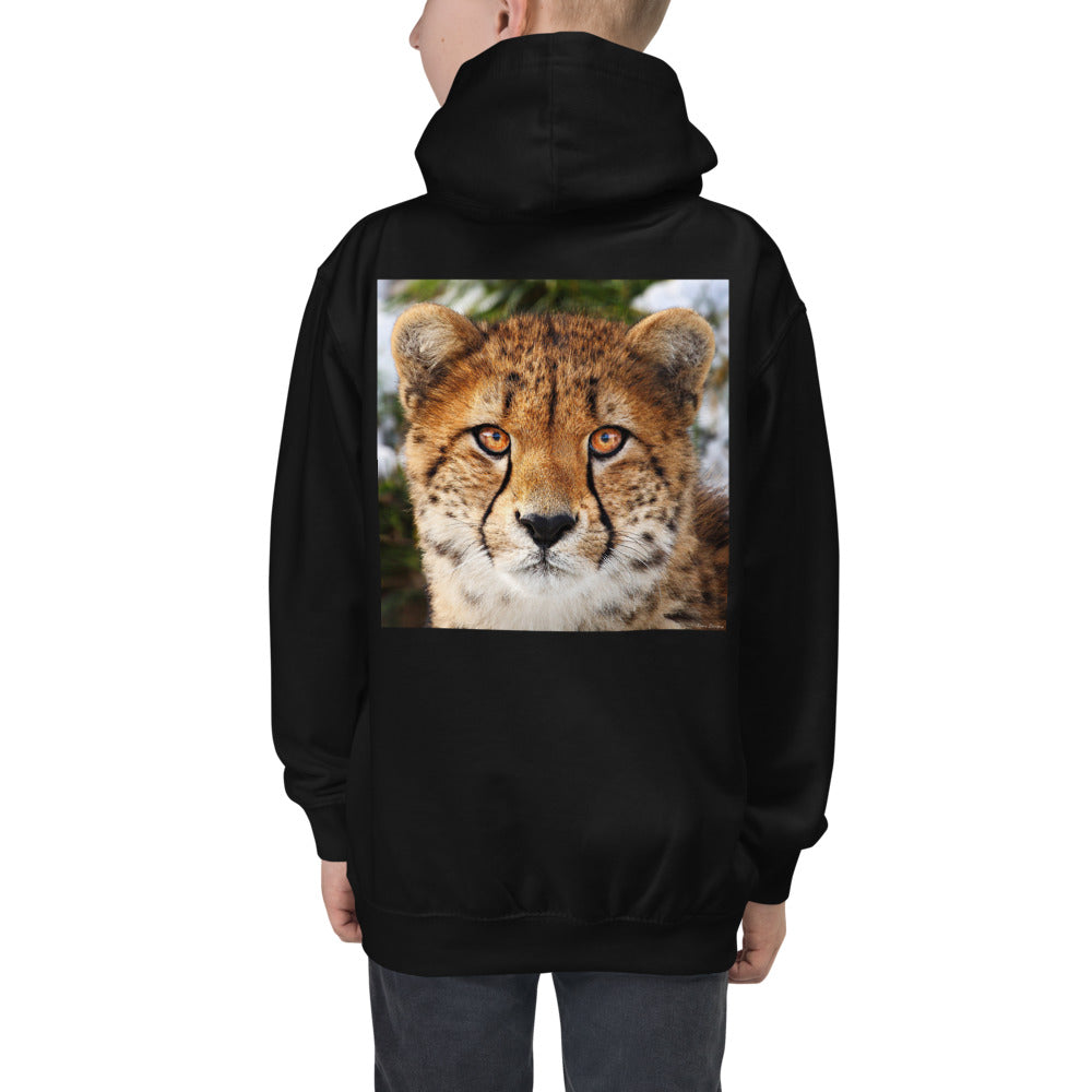 Premium Hoodie - BACK Print: Cheetah Stare