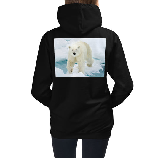Premium Hoodie - BACK Print: Polar Bear on Ice