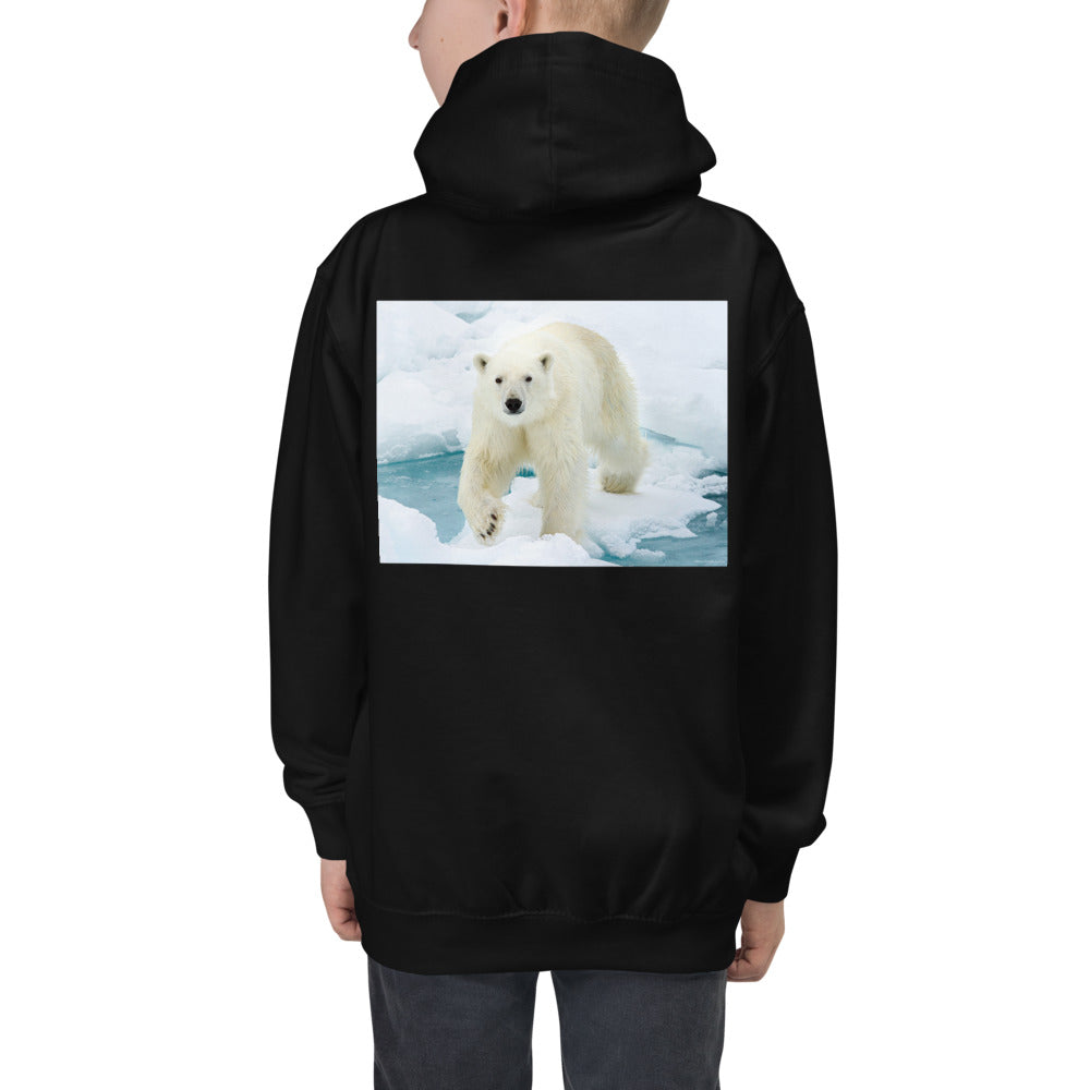 Premium Hoodie - BACK Print: Polar Bear on Ice