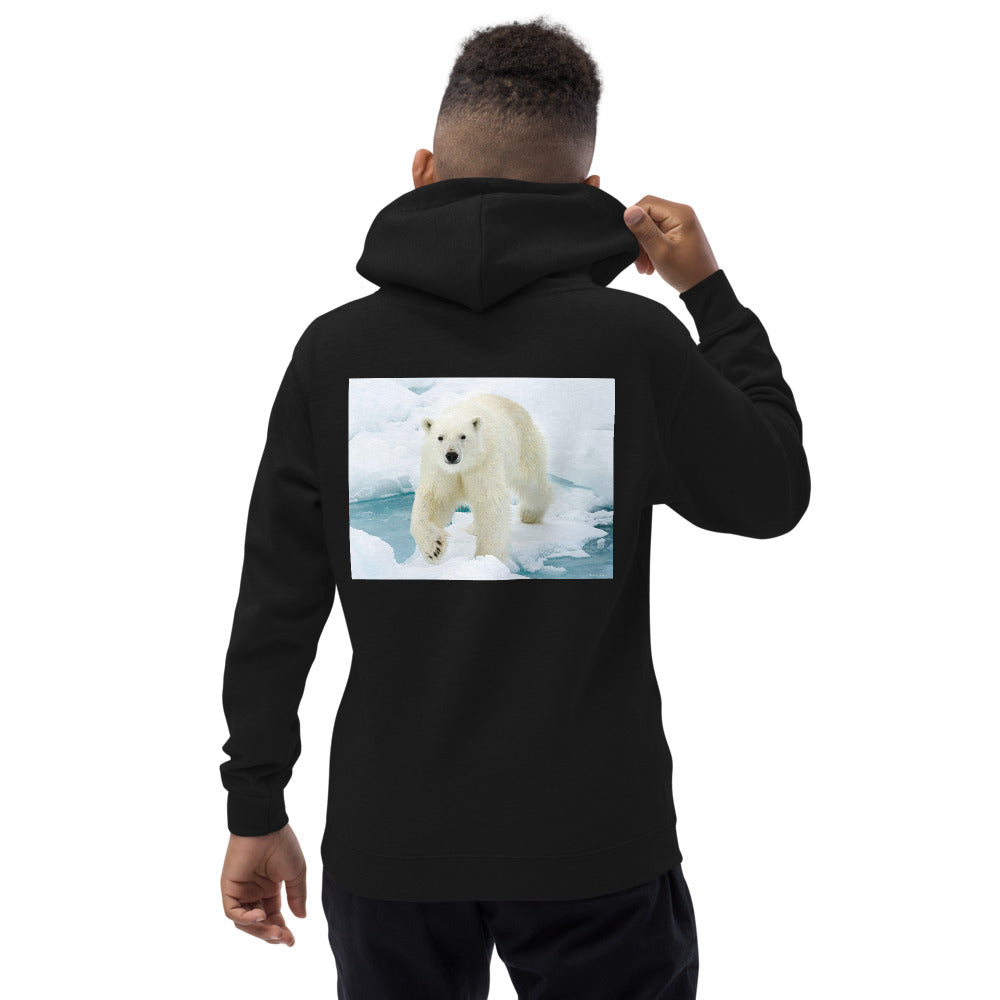 Premium Hoodie - BACK Print: Polar Bear on Ice
