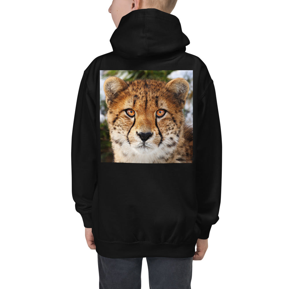 Premium Hoodie - BACK Print: Cheetah Stare