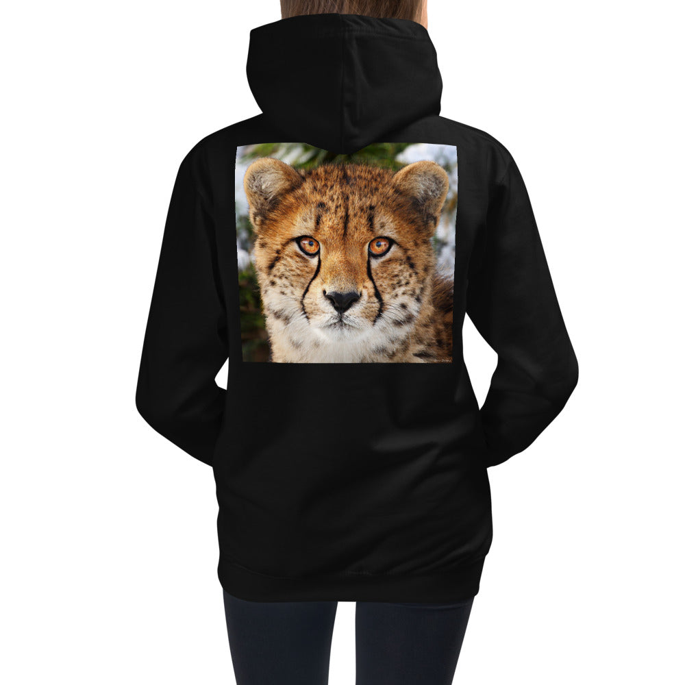 Premium Hoodie - BACK Print: Cheetah Stare