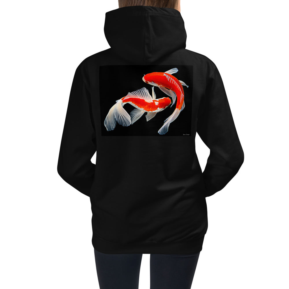 Premium Hoodie - BACK Print: Two Koi