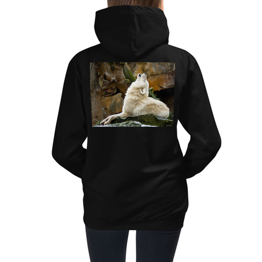 Premium Hoodie - BACK Print: Howling Wolf