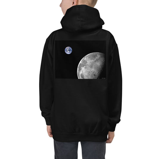 Premium Hoodie - BACK Print: NASA Photo: Earth & Moon from Space