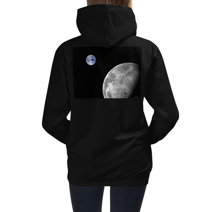 Premium Hoodie - BACK Print: NASA Photo: Earth & Moon from Space