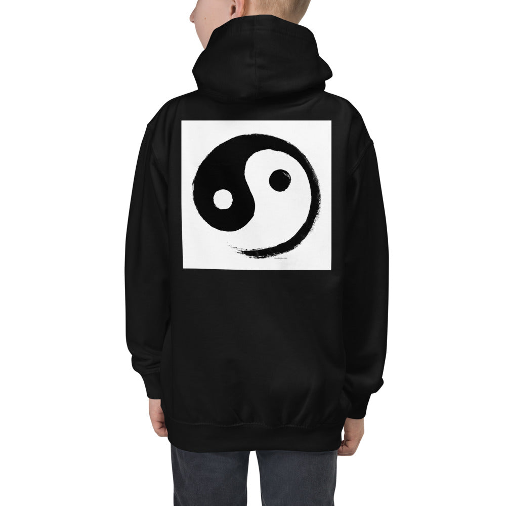 Premium Hoodie - BACK Print: Ink Brush Yin & Yang