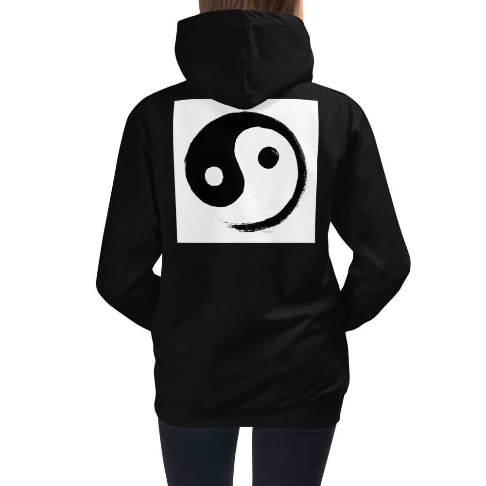 Premium Hoodie - BACK Print: Ink Brush Yin & Yang