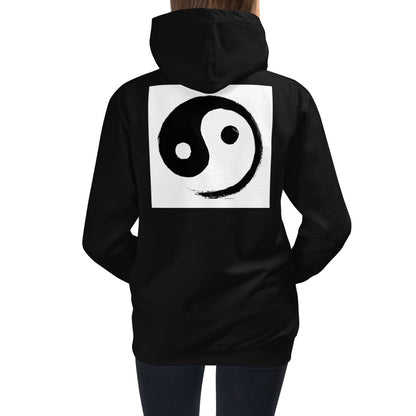 Premium Hoodie - BACK Print: Ink Brush Yin & Yang