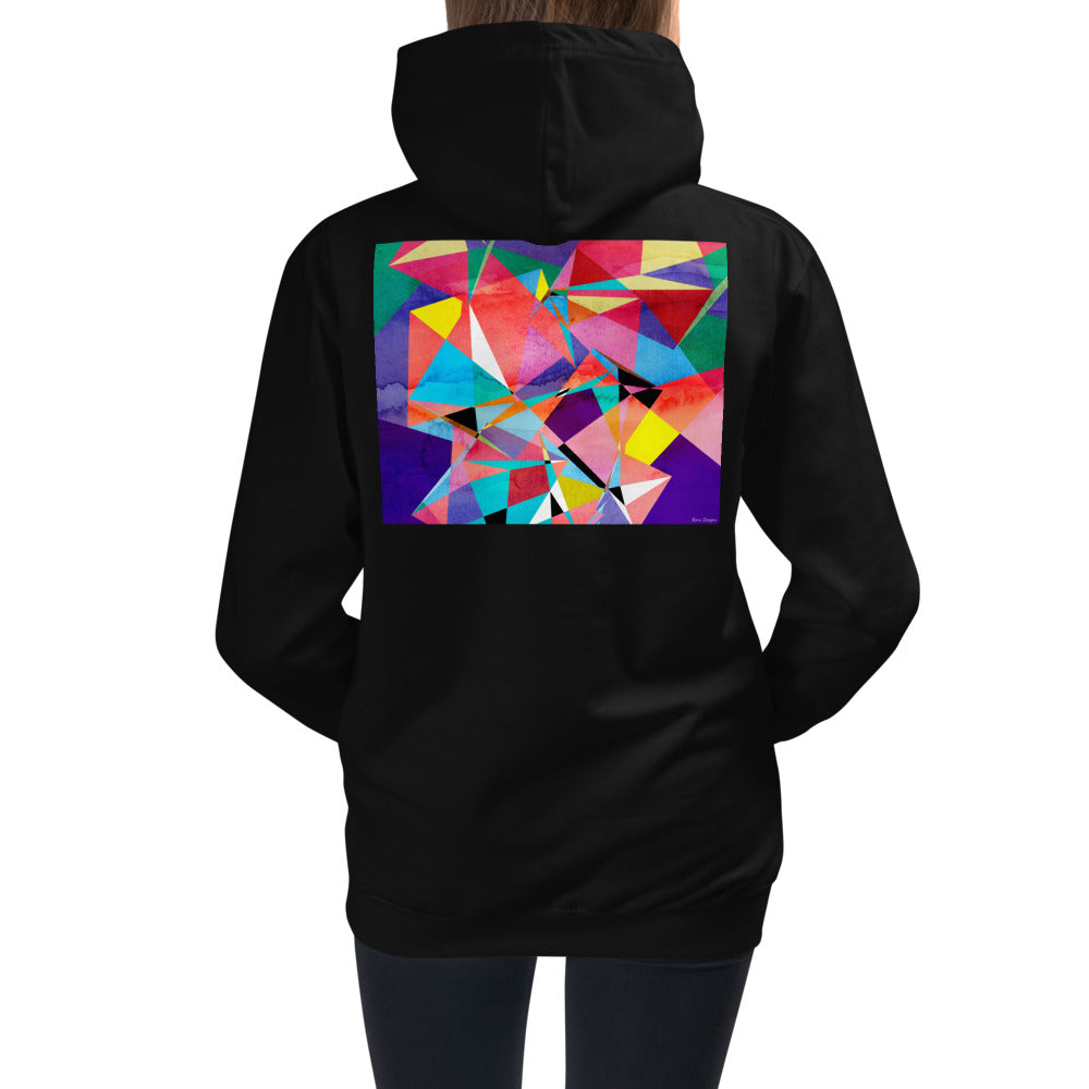 Premium Hoodie - BACK Print: Abstract Triangles
