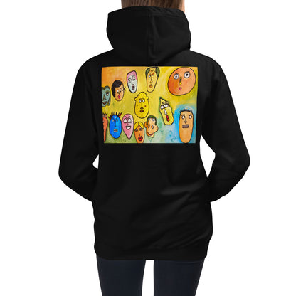 Premium Hoodie - BACK Print: Funny Faces