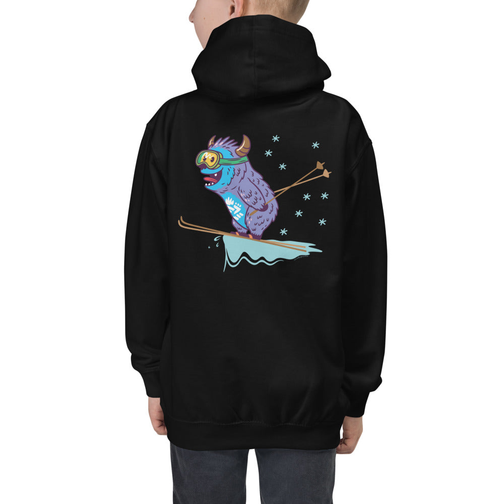 Youth Hoodie: Print on the BACK - Yeti Lift Off!