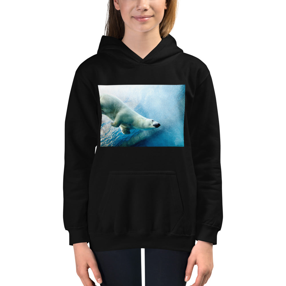 Premium Hoodie - FRONT & BACK Print: Polar Dip & Polar Bear on Ice