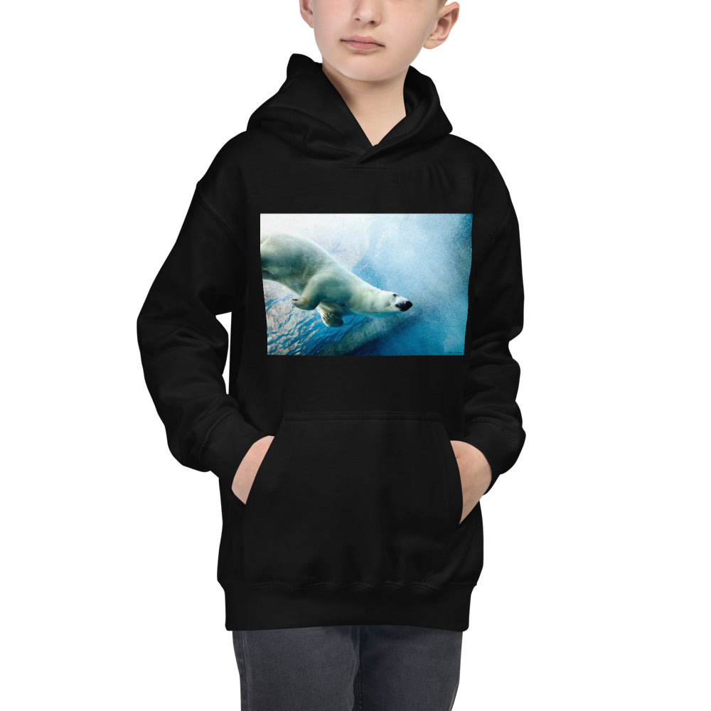 Premium Hoodie - FRONT & BACK Print: Polar Dip & Polar Bear on Ice