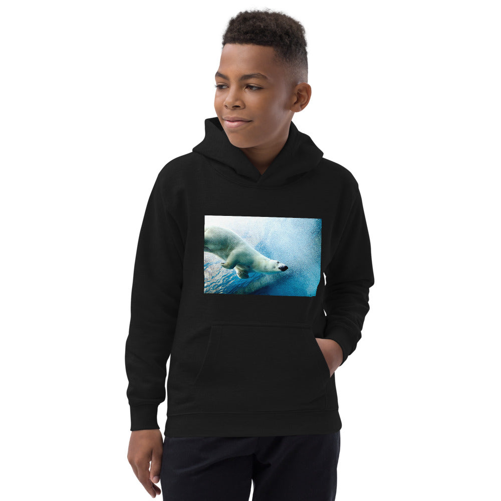 Premium Hoodie - FRONT & BACK Print: Polar Dip & Polar Bear on Ice