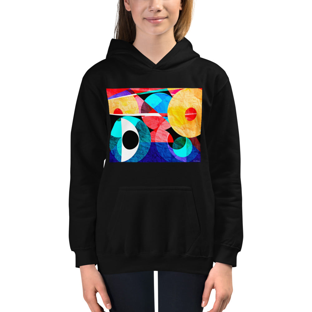 Premium Hoodie - FRONT & BACK Print: Abstract Red Eye & Triangles