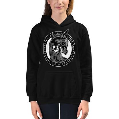 Premium Hoodie - FRONT Print: Viking Ship Dragon Head