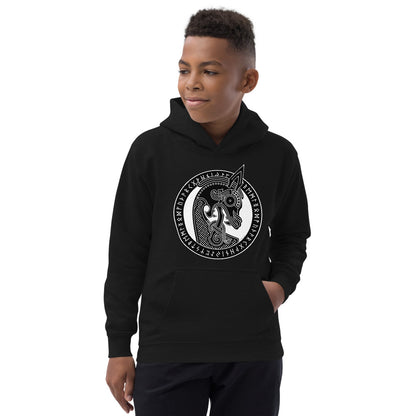Premium Hoodie - FRONT Print: Viking Ship Dragon Head