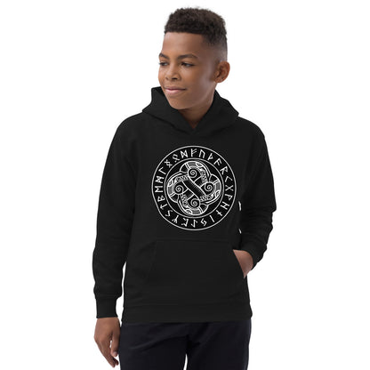 Premium Hoodie - FRONT Print: Sea Serpents in Runic Circle