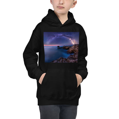 Premium Hoodie - FRONT Print: The Milky Way Over a Rocky Bay