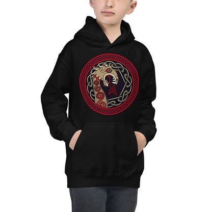 Premium Hoodie - FRONT Print: Fire Breathing Viking Dragon