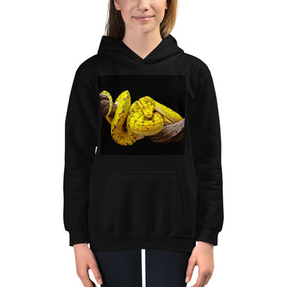 Premium Hoodie - FRONT Print: Yellow Green Tree Python