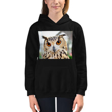 Load image into Gallery viewer, Premium Hoodie - FRONT Print: Orange Eyed Owl
