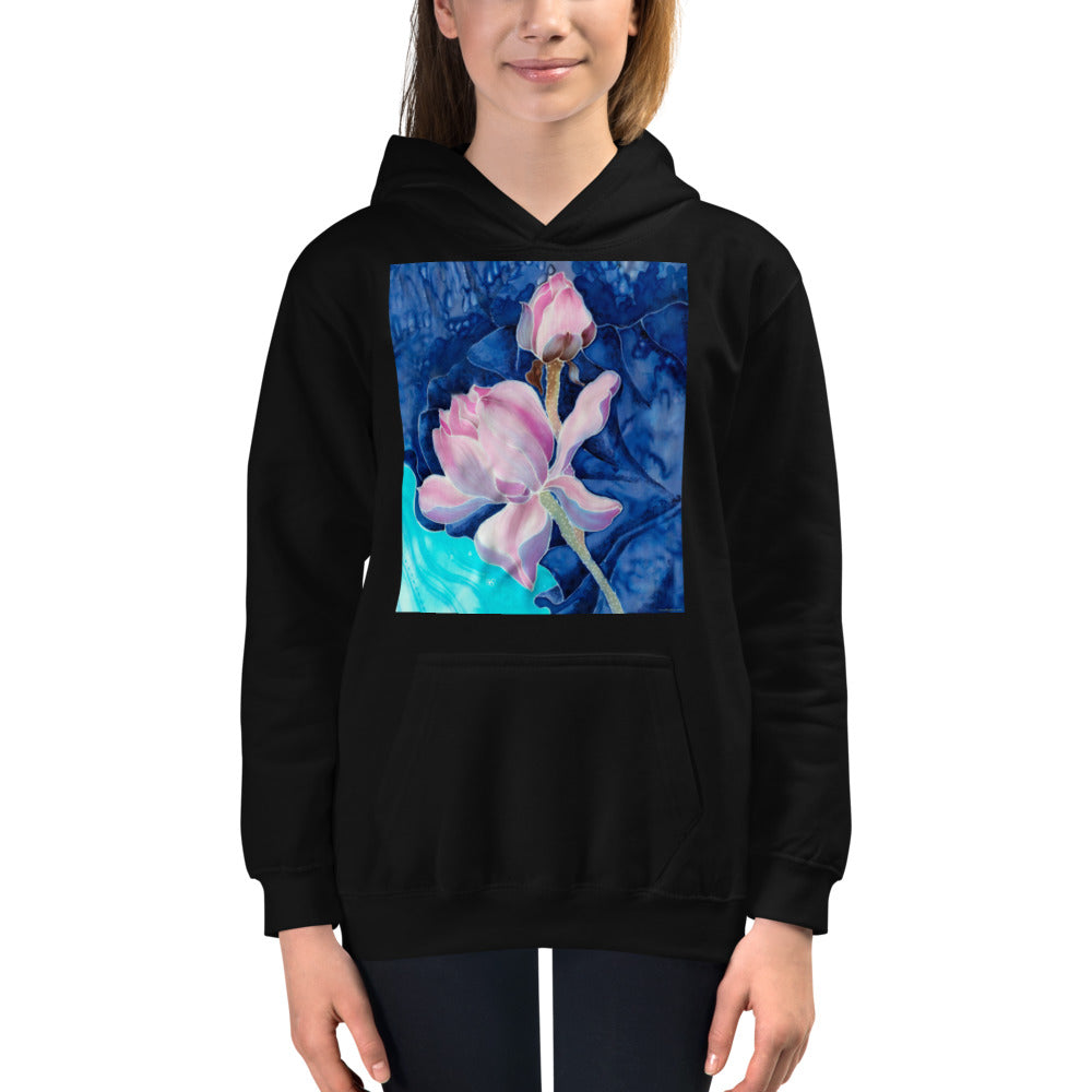 Premium Hoodie - FRONT Print: Pink Flower Watercolor