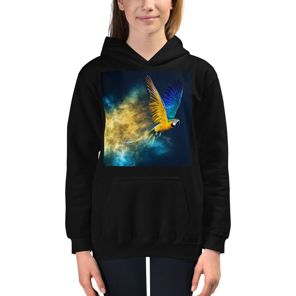 Premium Hoodie - FRONT Print: Golden Macaw Dust