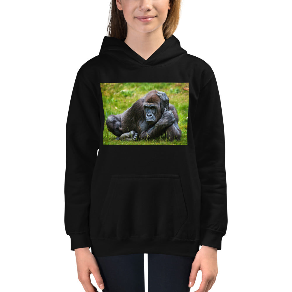 Premium Hoodie - FRONT Print: Gorilla in the Grass