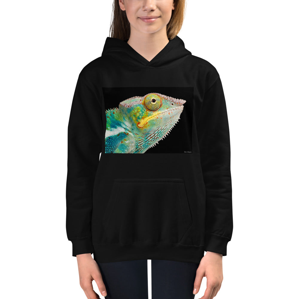 Premium Hoodie - FRONT Print: Chameleon Close up