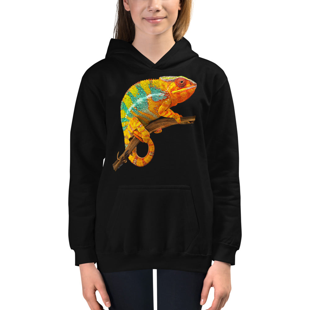 Premium Hoodie - FRONT Print: Yellow & Green? Chameleon