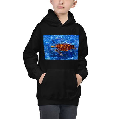 Premium Hoodie - FRONT Print: Sea Turtle in Blue Water