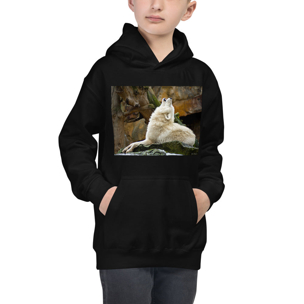 Premium Hoodie - FRONT Print: Howling Wolf
