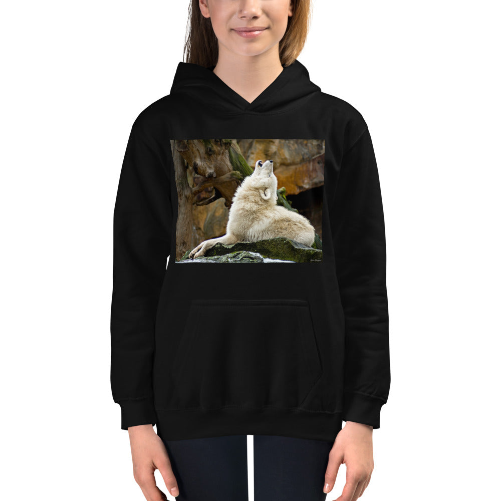 Premium Hoodie - FRONT Print: Howling Wolf