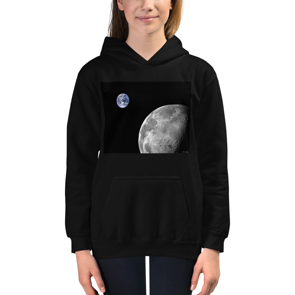 Premium Hoodie - FRONT Print: NASA Photo: Earth & Moon from Space