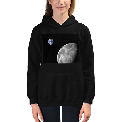 Premium Hoodie - FRONT Print: NASA Photo: Earth & Moon from Space
