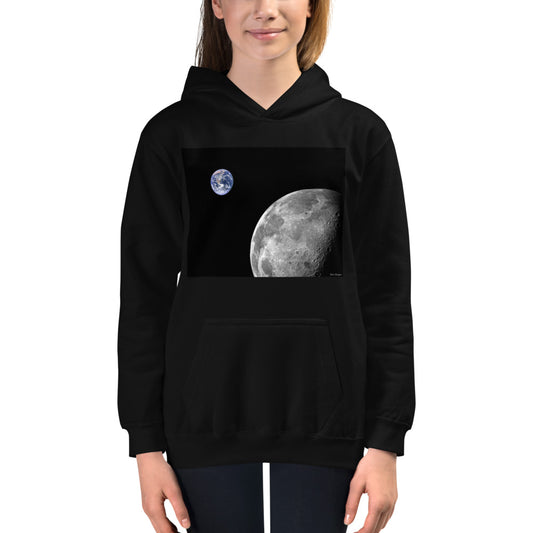 Premium Hoodie - FRONT Print: NASA Photo: Earth & Moon from Space
