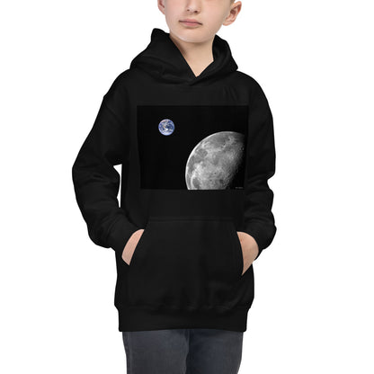 Premium Hoodie - FRONT Print: NASA Photo: Earth & Moon from Space