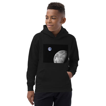 Premium Hoodie - FRONT Print: NASA Photo: Earth & Moon from Space