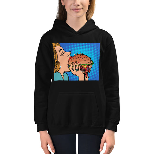 Premium Hoodie - FRONT Print: Hamburger Feast