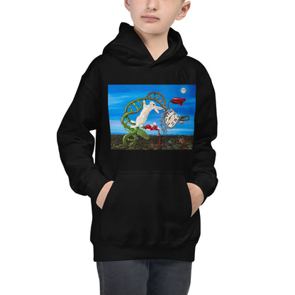 Premium Hoodie - FRONT Print: Dali Rabbit