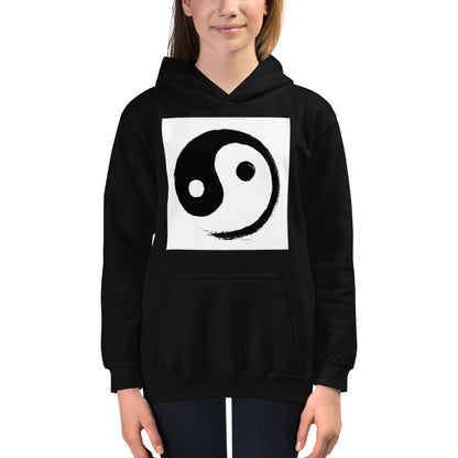 Premium Hoodie - FRONT Print: Ink Brush Yin Yang