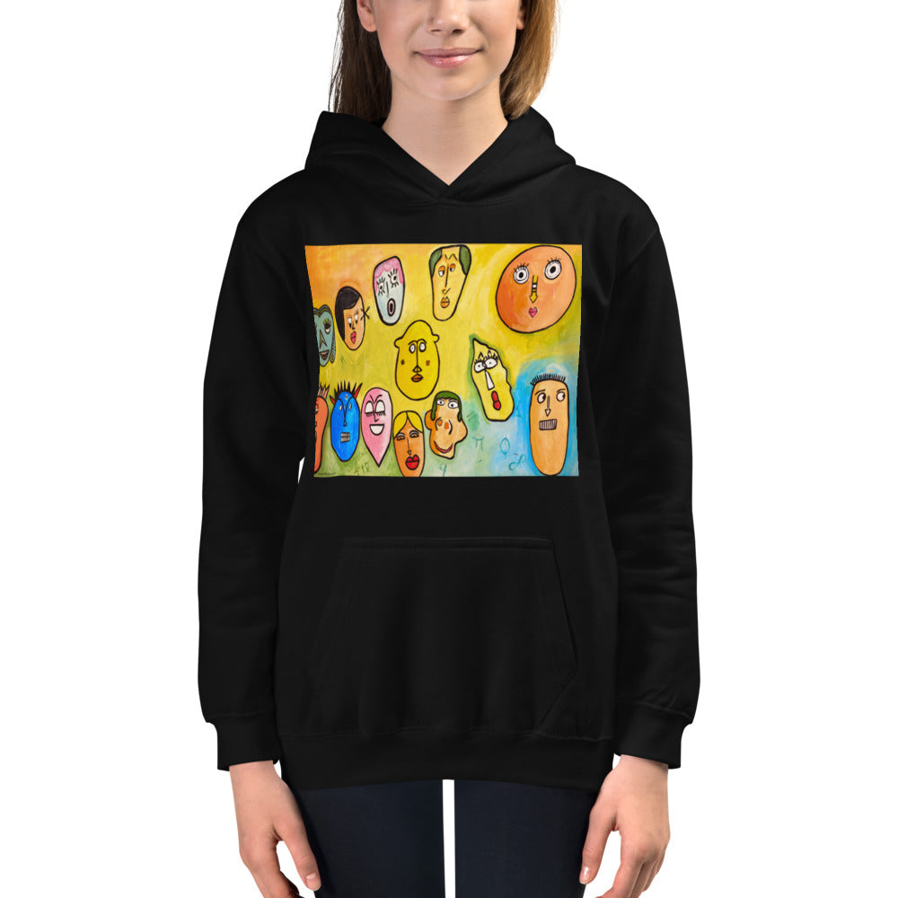 Premium Hoodie - FRONT Print: Funny Faces