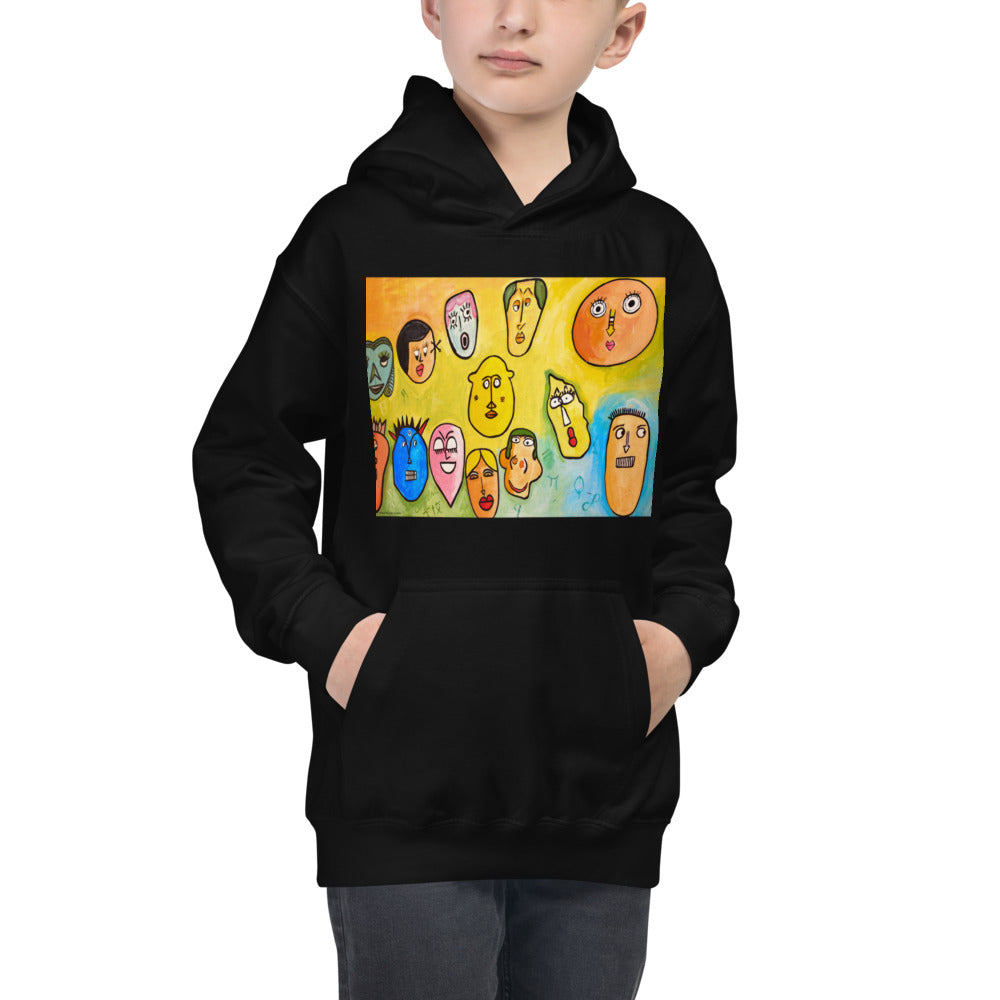 Premium Hoodie - FRONT Print: Funny Faces