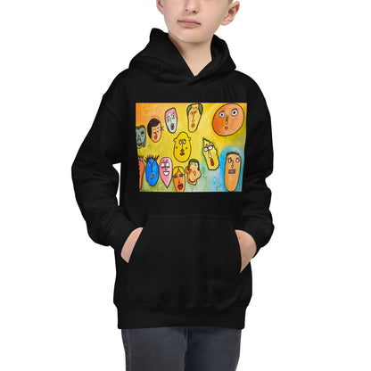 Premium Hoodie - FRONT Print: Funny Faces