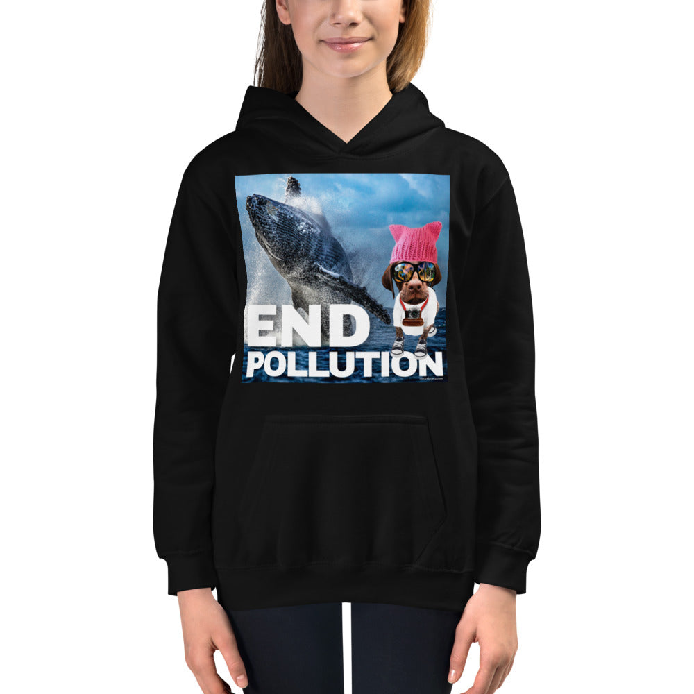 Premium Hoodie - Just FRONT:  End Pollution!